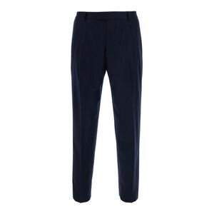 Low Brand Men Blue Pants With Semi-Elasticated Waist In Wool Blend Men